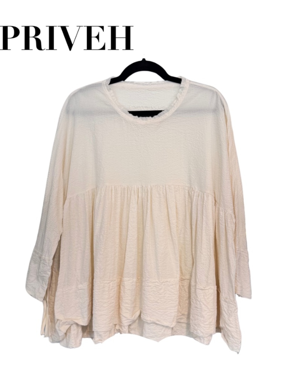 Priveh Textured Blouse in Natural